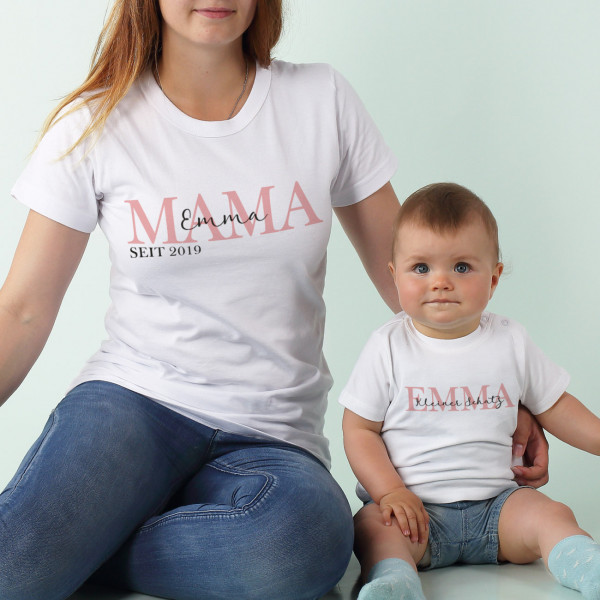 Partnershirts Mama und Kind zum Muttertag - Mama seit