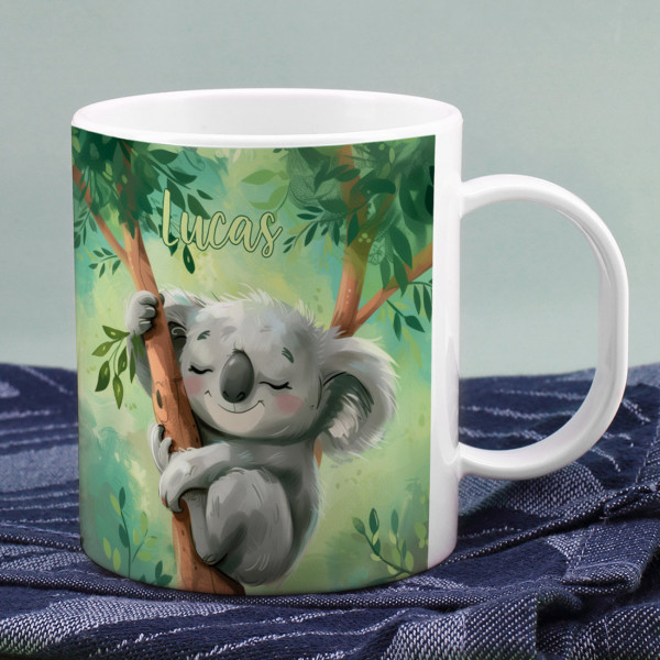 Koala Kunststofftasse für Kinder mit Name personalisiert