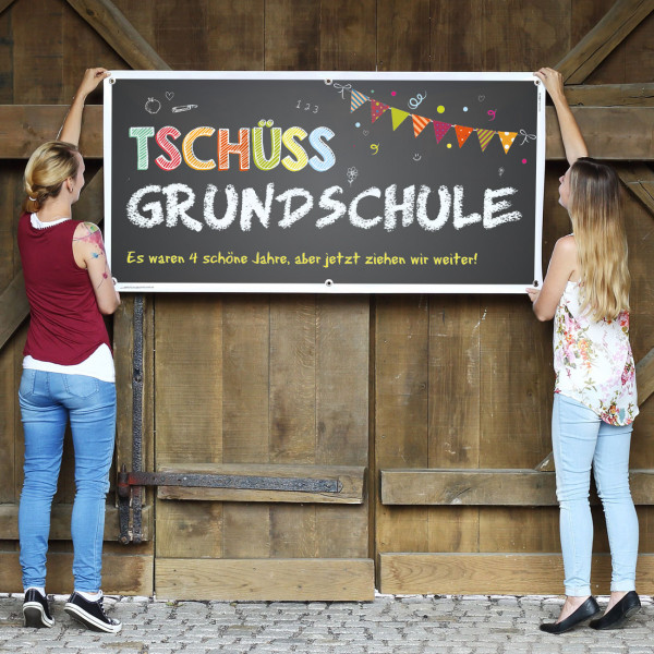 Tschüss Grundschule - XXL Banner mit Wunschtext